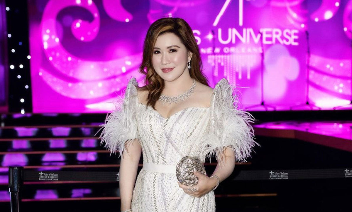 Olivia Quido in evening gown at Miss Universe in New Orleans