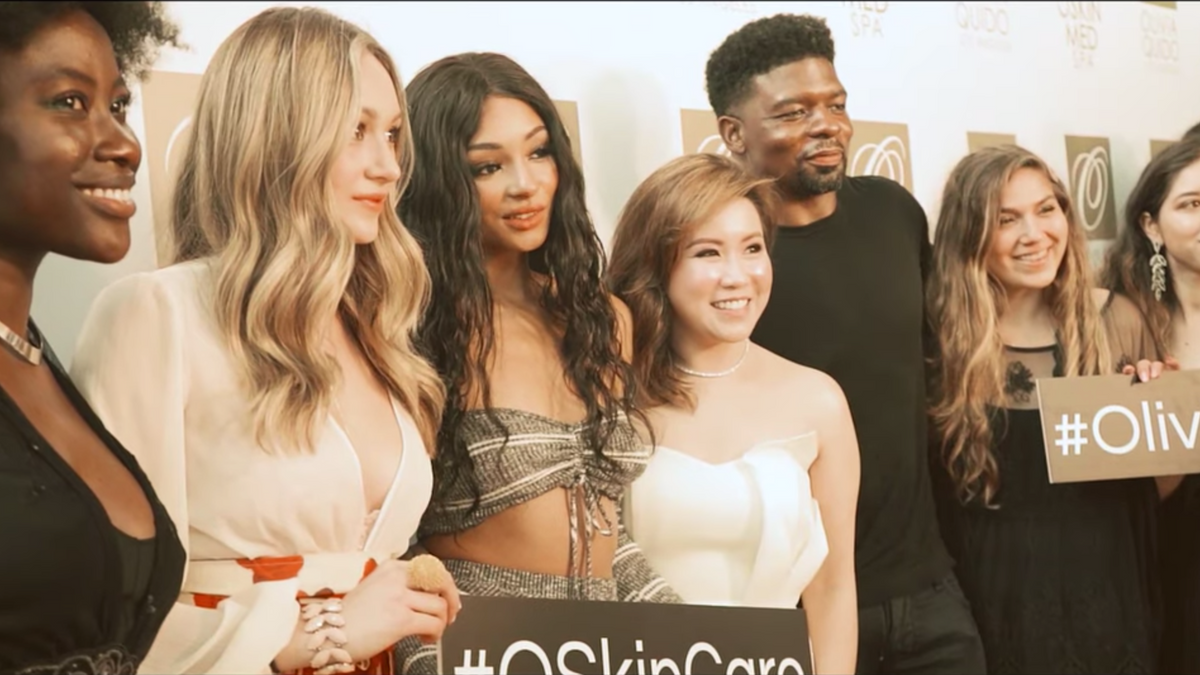 Olivia Quido on the red carpet at Hollywood product launch celebration