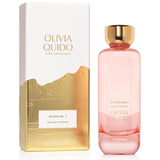 Olivia No.1 Eau de Parfum bottle and packaging, featuring a citrus bouquet scent.