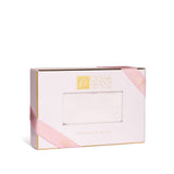 Olivia Quido Pink Mulberry Silk Pillowcase packaging with elegant design for luxurious sleep.