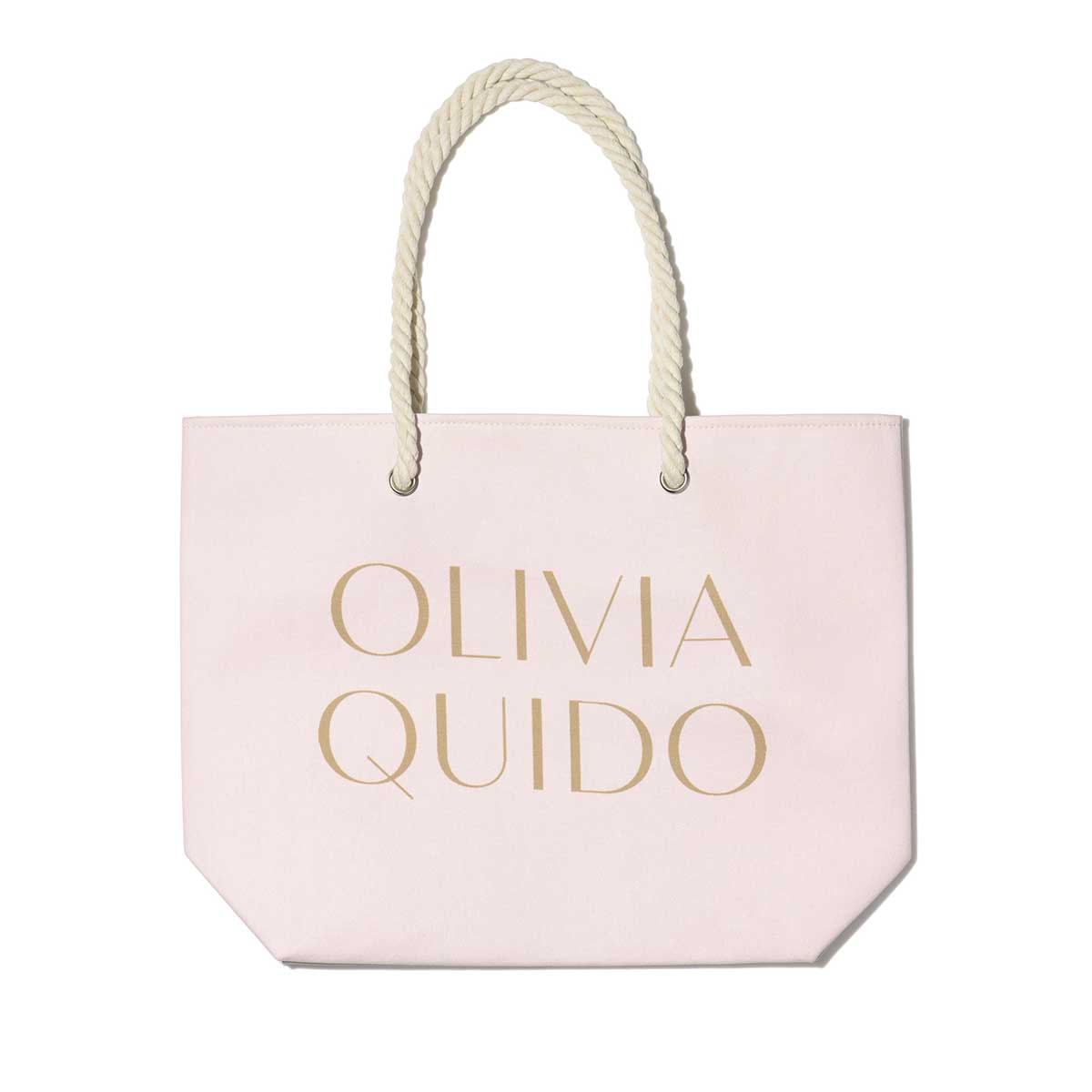 Olivia Quido pink tote bag with rope handles