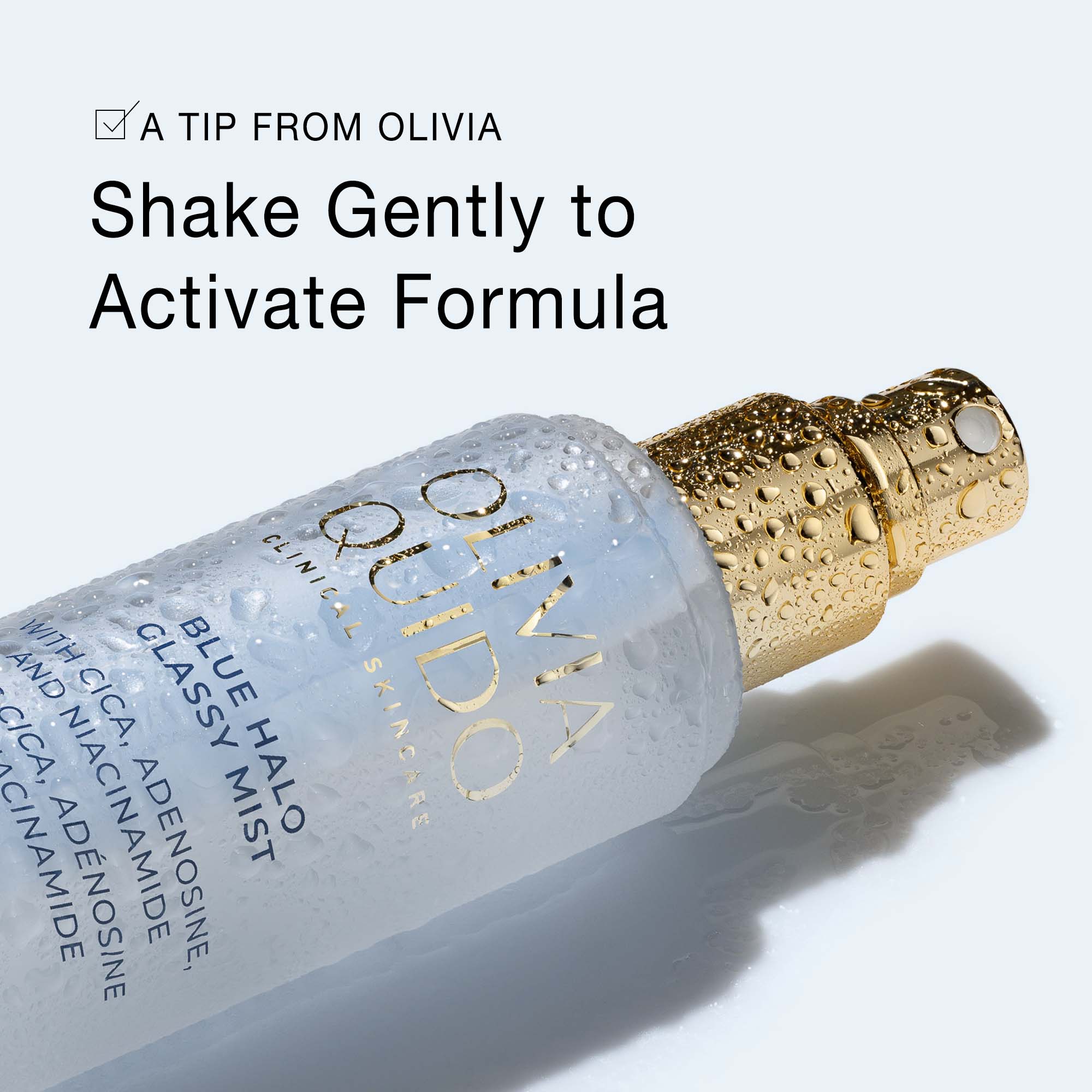 Olivia Quido Skincare Blue Halo Glassy Mist How to Use