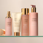 Olivia Quido Beauty Queen Skincare Set on a glass shelf